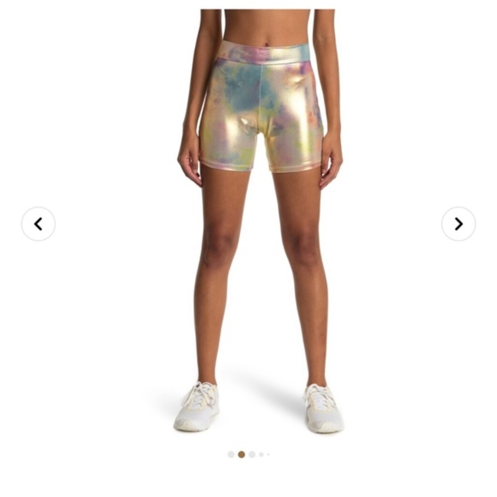 $139 - BOUND by Bond-Eye Ziggy Stardust Slink Bike Shorts in Cosmic Rainbow XS